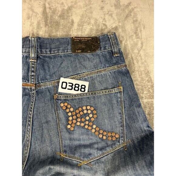 Rocawear logo Jeans Pants Denim medium Blue Mens 38 Hip Hop Skater - Picture 9 of 9